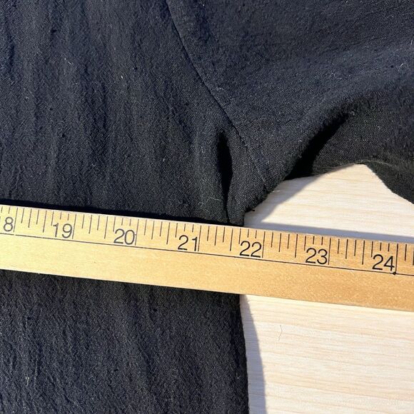 Mr Buho Womens L Flowy Black Coverup 100% Cotton Roll Tab Beach Vacation Cruise - Picture 7 of 9